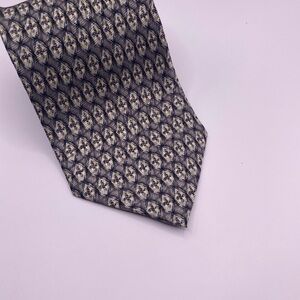 Zanzara Men's Elegant Patterned Tie - Black and Cream